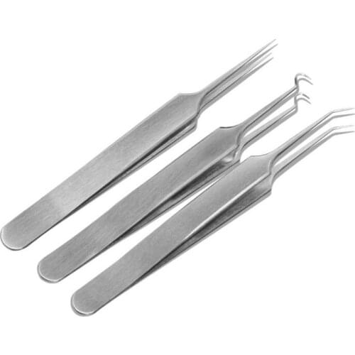 1 piece stainless steel mink eyelash extension straight bend tweezers professional makeup eye lashes tweezers beauty tools