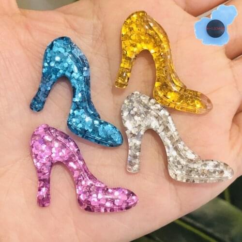 1pcs Colorful High Heels Resin Shoes Accessories Garden Shoe Decorations Fit Croc Jibz Charm Kids X-mas Presents