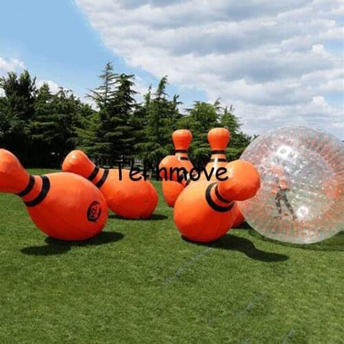 6 bowling pins+1 piece zorb ball/lot) Giant inflatable zoring balloon human bowling pins