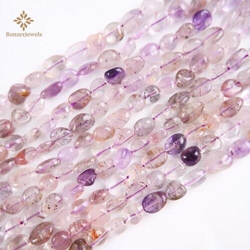 Price Natural Factory Irregular Super Seven Purple Quartz Crystal Beads For Jewelry Making Diy Bracelet Necklace 6-8mm 15inches
