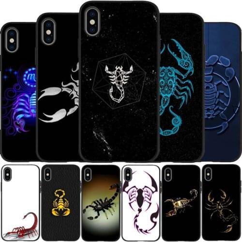 Animal Crab Scorpion black Silicone Phone Case For iPhone 12 XR XS Max 5 5S SE 2020 6 6S 7 8 PLUS X 11Pro Max 11 Cover