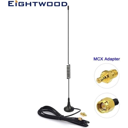 Eightwood Dual Band 978 MHz 1090 MHz 5dBi SMA Male MCX Antenna Aerial for Aviation ADS-B Receiver RTL SDR Software Defined Radio