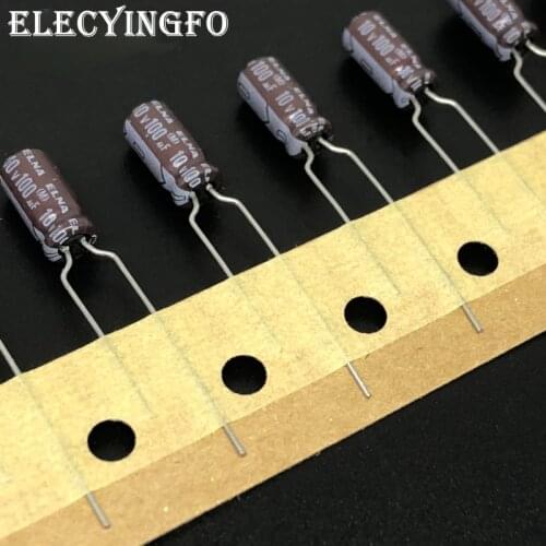 ELECYINGFO 20pcs/lot 100uF 10V ELNA RA2 5x11mm 10V100uF Good quality Aluminum Electrolytic Capacitor