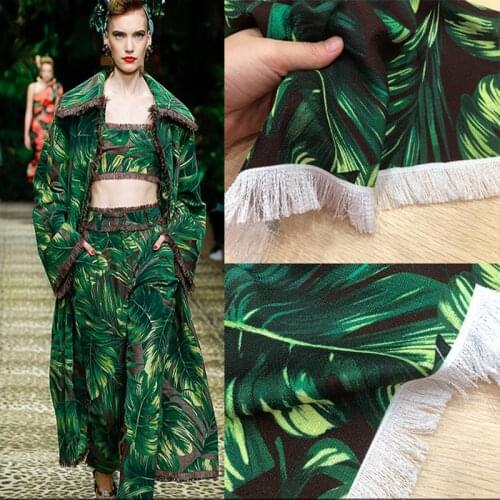 European brand golden classic digital printing fabric, jungle leaves, sewing fabric factory store, not out of stock