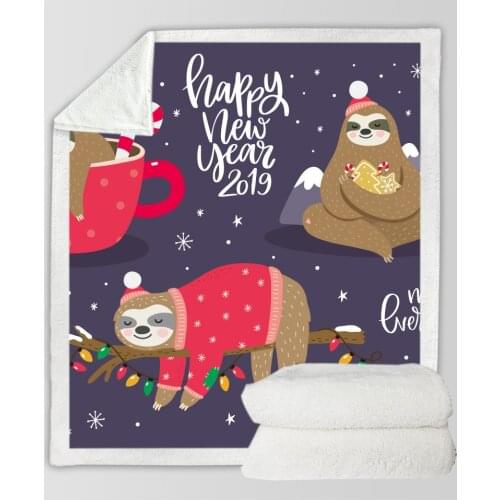 Fleece Sherpa Blanket Fashion Throw Blanket Adult New Year Gift Christmas Travel Party Decoration Bedspread Drop Ship