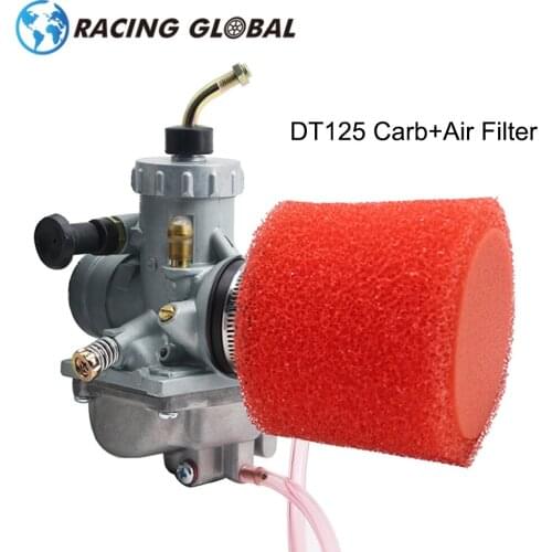 ALCON-Racing DT125 MIKUNI VM24 Elbow Carburetor + Air Filter Straight Tube Sponge 42mm For YAMAHA DT100 DT125 DT175 TTR125 RT80