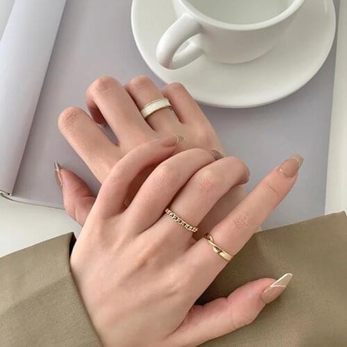 2020 Korean Fashion 3pcs/set Vintage Girl Rings For Women Metal Opening Punk Ring Charm Trendy Finger Statement Jewelry Ring Ins