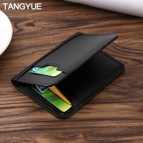 Genuine Leather ID Credit Card Holder Women Men Slim Bank Coin Purse for Card Wallet for Credit Card Case Cardholder Cash Pocket