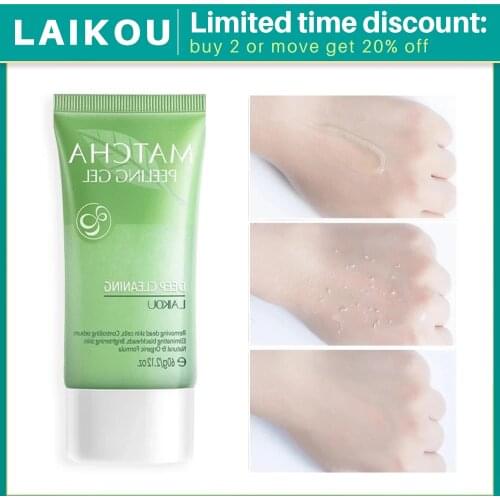 LAIKOU Matcha Exfoliating Peeling Gel Facial Scrub Moisturizing Whitening Nourishing Repair Scrubs Face Cream Skin Care