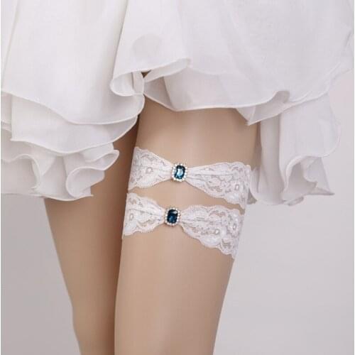 Fashion Women Leg Garter Wedding Garter Belt Thigh Rhinestone Ring Sexy Cosplay Elastic Floral Bridal Comfortable Lace Exquisite