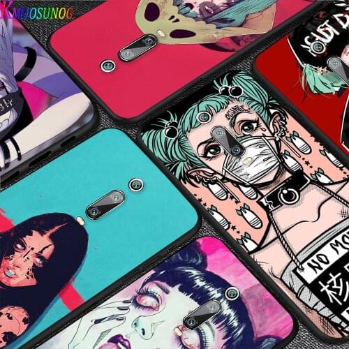 Fashion Trend Anime Girls For Xiaomi Redmi S2 Y2 9 9 Prime 9C 9A 9T 9AT K30 K30S K30i K40 Note 9 Pro (5G) Black TPU Phone Case