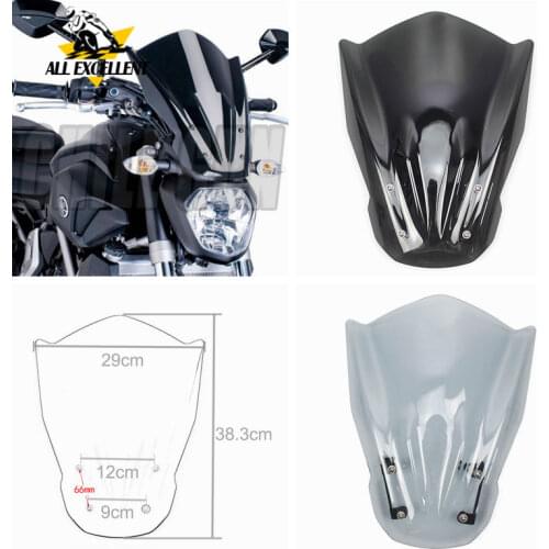 Windscreens MT FZ 07 Smoke Windshield Wind screen Mounting Bracket For YAMAHA MT07 MT-07 FZ-07 FZ07 2013 2014 2015 2016 2017