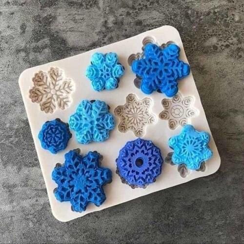 Cake Snowflake Mold Set Baking Accessories Sugarcraft Cake Decorating Tools Fondant Plunger Cutters Tools Cookie Biscuit