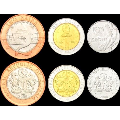 Nigeria 2006 Set 3 Pieces Coins New Original Coin Unc 100% Real Africa Issuing Coins