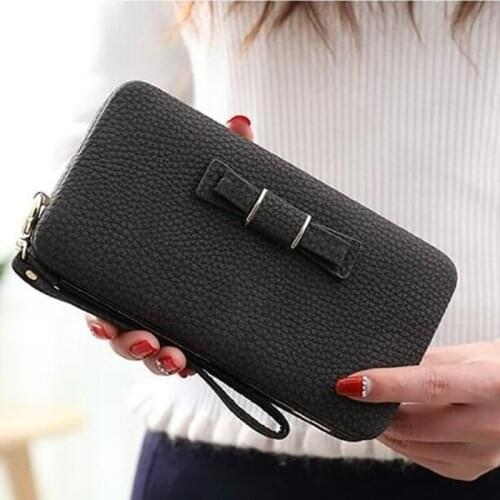 2021 New Bow Short Womens Wallet PU Leather Multi Color Women Wallets For Ladies Card Holder Long Purse Long Wallet