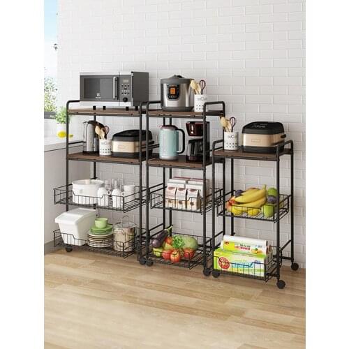 Kitchen Shelf Landing Multi-layer Cart Vegetable Microwave Oven Electric Cooker Oven Storage Shelf Save Space