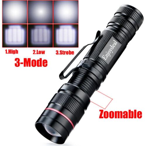 Q5 LED 2000 Lumen Lamp Clip Mini Zoomable Flashlight Torch Penlight For Outdoor Lights Hunting Fishing Camping Emergency Lamp