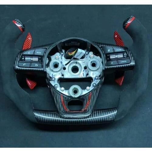 100% Real Carbon Fiber Cuatomized Steering Wheel Alcantara Leather Paddle for KIA K5 2017-2020