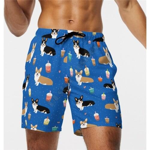 PLstar Cosmos New summer Fashion Shorts corgi dog 3D Printed Male/Female streetwear Casual Cool Shorts 04