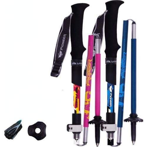 Pioneer scandinavian sticks for nordic walking poles trekking/hiking/walking stick telescopic /ultralight /folding /Outer lock
