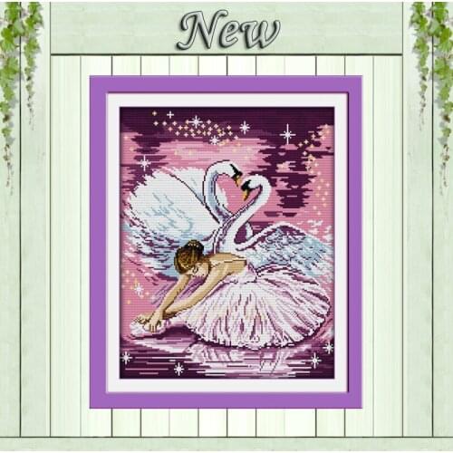 Dance of the swan beauty girl,counted printed on the canvas DMC 14CT 11CT Cross Stitch Set,embroidery needlework kits,Home Decor