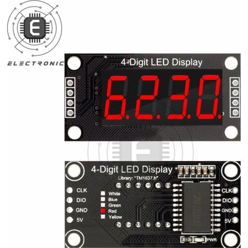 TM1637 Digital 4-Digit 0.36 LED Display Tube Decimal Clock Double Dots Module Board 0.36 inch For Arduino