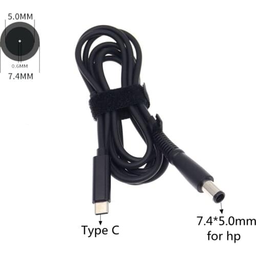 USB C to 7.4*5.0mm Plug Charger Connector USB Type C Laptop Adapter Cable for Hp Pavilion CQ60 DV6 G50 Probook 4520s 4710S