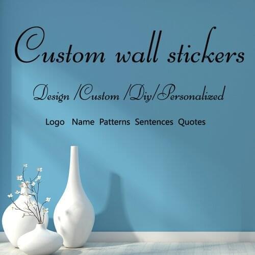 Custom name Wedding OEM logo/Sentence / patterns vinyl wall sticker decal