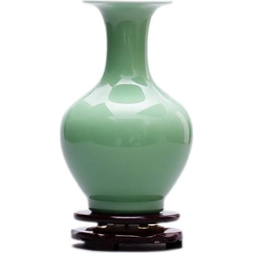 Vintage Ceramic Vase Home Decoration Chinese Shadow Green Glaze Porcelain Vase Flower Decoration Adornment Furnishing Articles