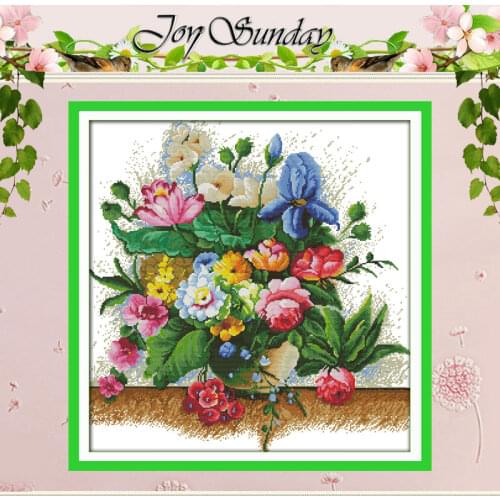 Flowers Blooming Patterns Counted Cross Stitch 11CT 14CT Cross Stitch Set Wholesale Cross-stitch Kit Embroidery Needlework