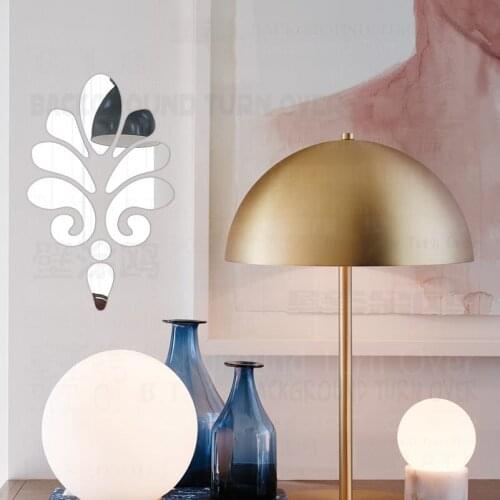 Mirror Wall Stickers Sticker For Home Bedroom Decor Modern Decoration Kids Room Fridge Wallpaper Walls Flower Chandelier R019