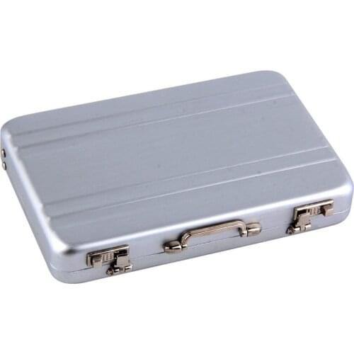 1pc Mini Briefcase Business Card Case ID Holders Password Silver Aluminium Credit Case Box Wholesale