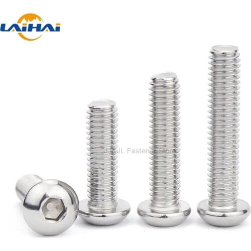 10pcs UNC 5/16-18 US Coarse Thread 304 A2-70 stainless steel Allen Hex Hexagon Socket Button Head Round Screw Bolt ISO7380