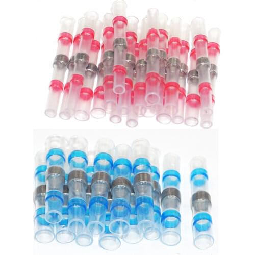 100 AWG 22-18 16-14 26-24 12-10 Heat Shrink Solder Sleeve Seal Wire Splice Car Seal Heat Shrink Butt Connectors