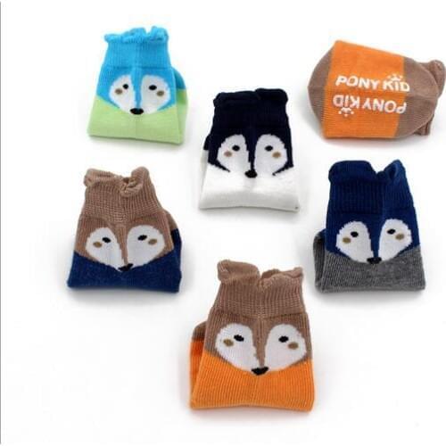 2016 New Baby Socks Newborn Cotton Cartoon Animal Fox Summer Kids Socks for Girl Boys Cute Toddler Anti-slip Socks for Children