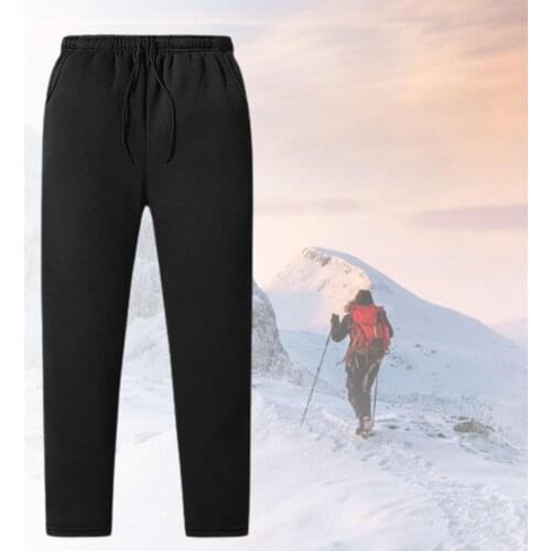 2020 Winter Mens Thicken Sweatpants Pockets Plush Lined Trousers Ankle Tied Straight Warm Pants Solid Sports Jogges Pants M-5XL