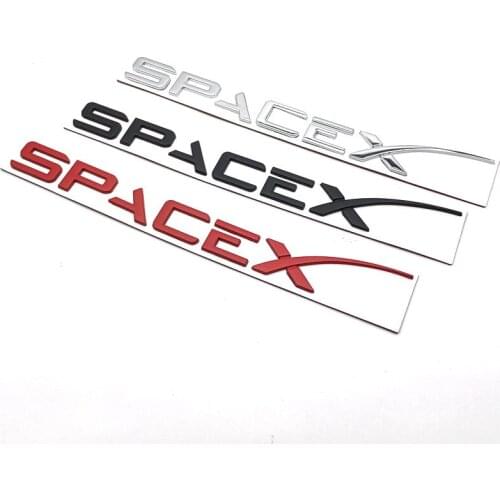 3D Metal Car Trunk Sticker Emblem Styling for Tesla Model 3 S X Roadster Letter SpaceX Car Fender Side Stickers Auto Accessories