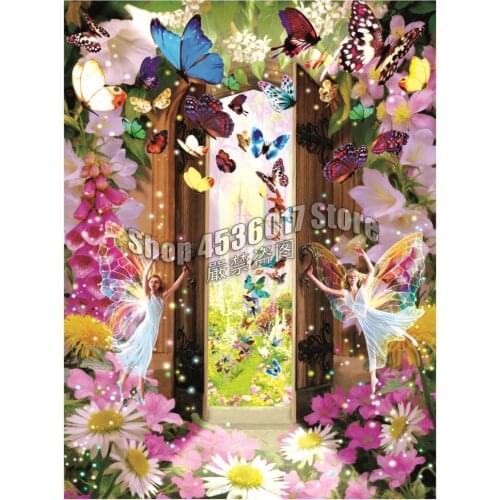 Fairy Door DIY Full Embroidery 5D Diamond Painting Mosaic Cross Stitch Flowers Butterflies & Insects Art Needlework Home Decor