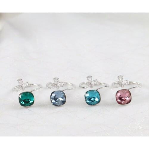 ANFLORA new fashion Crystal ring Classic women open ring for birthday party gift foreign trade bulk wholesale ring