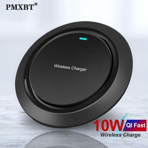 PMXBT 10W Wireless Charger For Samsung Galaxy S20 S10 Qi Fast Wireless Charging Pad For iPhone SE 2020 11 Pro XS MAX XR X 8 Plus