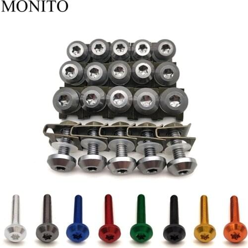 20pcs M6 Motorcycle Fairing Bolts Nuts Kit Body Fastener Clips Screws For Moto Guzzi Brutale 1000 Serie Oro 1200 SPORT AUDACE