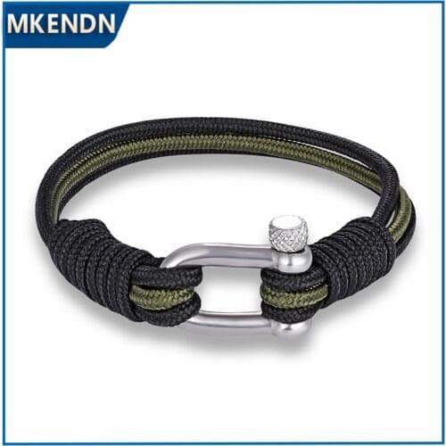 MKENDN New Fashion Sport Camping Parachute Cord Men Women Nautical Survival Rope Chain Bracelet Climing Style Male Jewelry Gifts