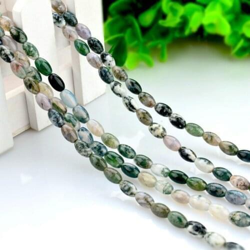 Natural Aquatic stone Beads Beautiful 5*8mm Rice Beads Jewelry Making Beads Handmade DIY Necklaces Bracelets Jewelry Accessories