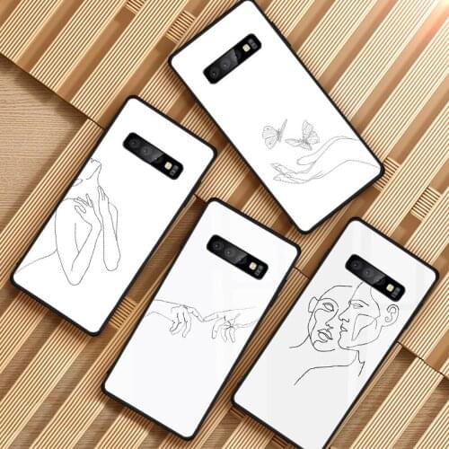 Love and hand love Tempered Glass Phone Case For Samsung Galaxy S8 S9 S10 S20 PLUS J8 J6 J4 2018 NOTE 8 9 10 Cover Shell