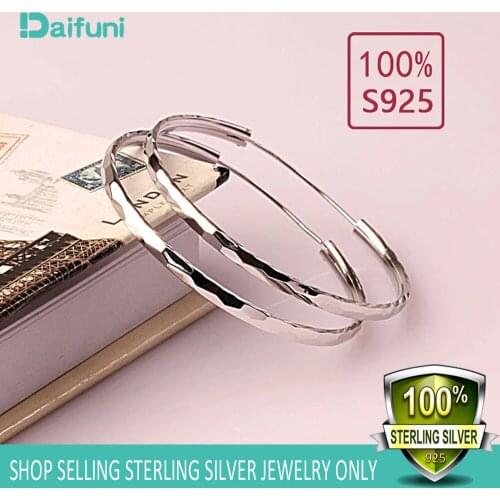 Daifuni Big Hoop Earrings for Women Sterling Silver 925 Jewelry Female Fashion Woman Earrings 3/4/5CM Fine Personality Jewelry