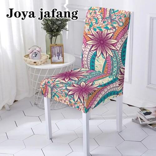 Boho Flower Elastic Universal Size Dining Chair Cover Stretch Seat Covers Anti-Dust Home Decor For Wedding Hotel