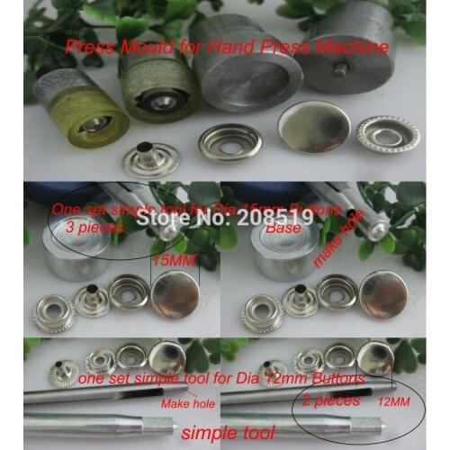 NBNOAW 12mm&15mm Iron Snap Buttons for clothes 50 sets garment accessories DIY Tools&Mould fitting Jeans Button