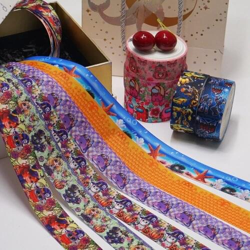 Cartoon characters printed grosgrain ribbon 53986