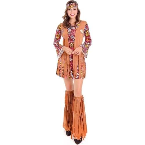 Halloween Costumes For Women Gothic Brown Indian Tribe Princess Costume Anime Cosplay Masquerade Theme Party Performance Costume