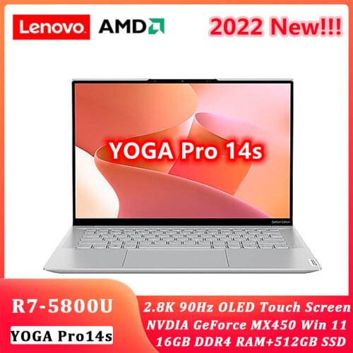 Lenovo laptop YOGA 14s New 2021 Ryzen 7 4800H/5800H 16GB RAM 512GB SSD 14 inch Full screen ultrathin laptop